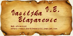 Vasiljka Blažarević vizit kartica